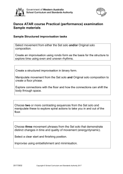 Dance ATAR course Practical (performance) examination