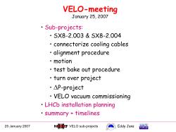 Calibration events for the VELO