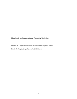 Handbook on Computational Cognitive Modeling
