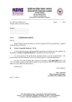 No. CIHT:JAL:P:499(Vol.iv): Dated: / / 2010 (In reply, please quote