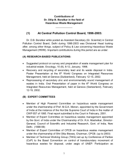 At Central Pollution Control Board, 1996-2003