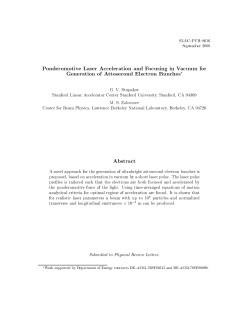 Ponderomotive Laser Acceleration and Focusing in Vacuum for