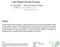 Light Weight Review Process