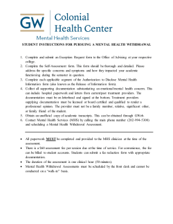 Mental Health Services Withdrawal packet