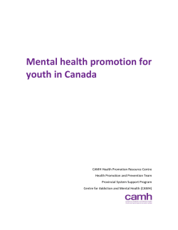 Mental health promotion for youth in Canada