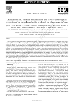 Characterization, chemical modifications and in vitro anticoagulant