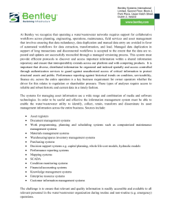 At Bentley we recognize that operating a water/wastewater networks