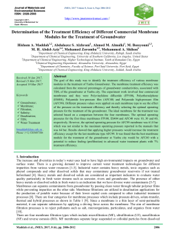 Determination of the Treatment Efficiency of Different Commercial