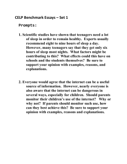 CELP Benchmark Essays – Set 1 Prompts