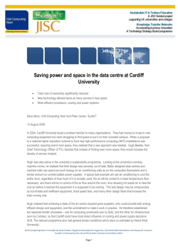 Energy Efficient Data Centre Cooling at Cardiff University