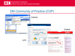 Disaster management CoP presentation