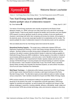 Two Xcel Energy teams receive EPRI awards