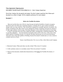 The Neolithic Revolution DOCUMENT