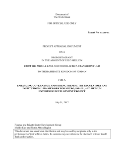 Project Appraisal Document