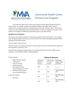 Community Health Center Primary Care Program