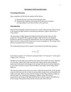 Experiment A10- Hydrogen