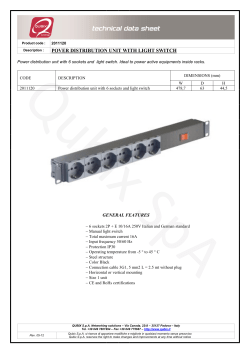 pover distribution unit with light switch