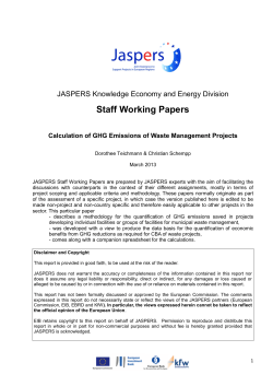 Methodology for GHG Emission Calculation in Waste