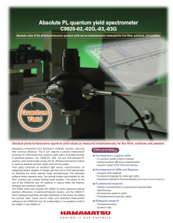 Absolute PL quantum yield measurement spectrometer C9920