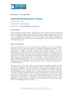 International Normative Theory - European University Institute
