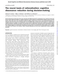 The neural basis of rationalization: cognitive dissonance reduction