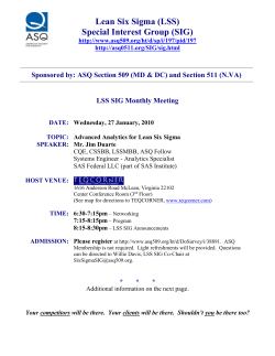ASQ LSS SIG Meeting (MAY09)