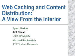Web Caching and Content Distribution: A View