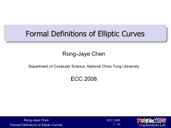 Formal Definitions of Elliptic Curves