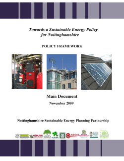 Towards a Sustainable Energy Policy for Nottinghamshire