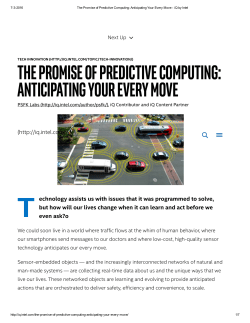 the promise of predictive computing: anticipating your every move