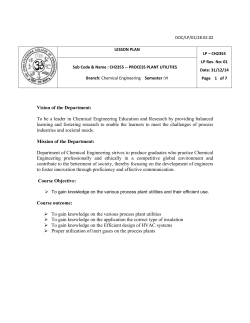 CH2355 -- PROCESS PLANT UTILITIES