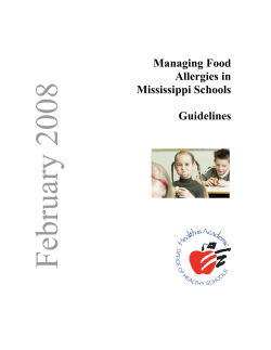 Food Allergy Guidelines - Mississippi Department of Education