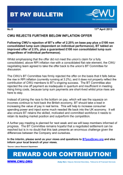 BT Pay Bulletin no. 6: 11th April 2013