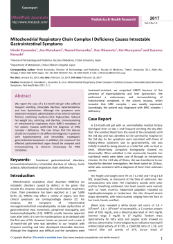 Mitochondrial Respiratory Chain Complex I Deficiency