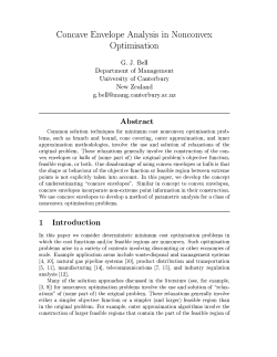 Concave Envelope Analysis in Nonconvex Optimisation G. J. Bell