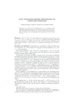 MANY PARAMETER H&uml;OLDER PERTURBATION OF UNBOUNDED