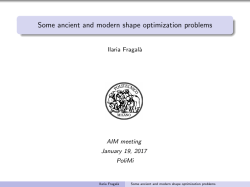 Some ancient and modern shape optimization problems