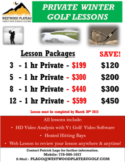 120 $200 $300 $450 Lesson Packages 3 - 1 hr Private