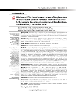 Minimum Effective Concentration of Bupivacaine in