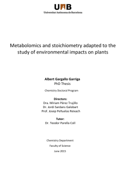 Metabolomics and stoichiometry adapted to the study of