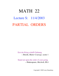 Partial Orders - Larry Denenberg