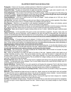 of 2 WILLOWTREE RV RESORT RULES AND REGULATIONS
