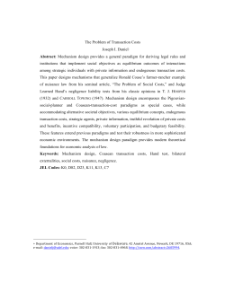 The Problem of Transaction Costs.