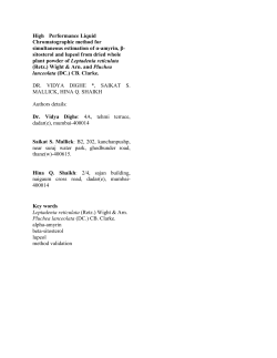 High Performance Liquid Chromatographic method for simultaneous