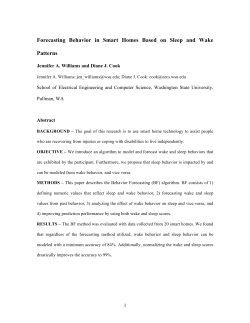 Forecasting behavior in smart homes based on past sleep and wake