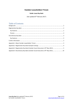 Guide: Lease Buy Back - Camden Leaseholders Forum