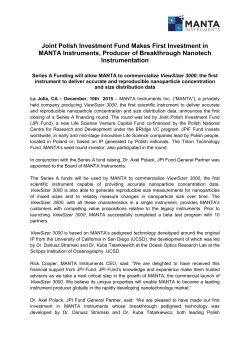 Joint Polish Investment Fund Makes First Investment in MANTA