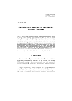 On Similarities in Modelling and Metaphorizing Economic Phenomena