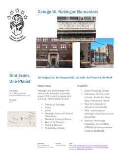 George W. Nebinger Elementary One Team, One Planet