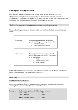 Costing and Pricing - Handout
